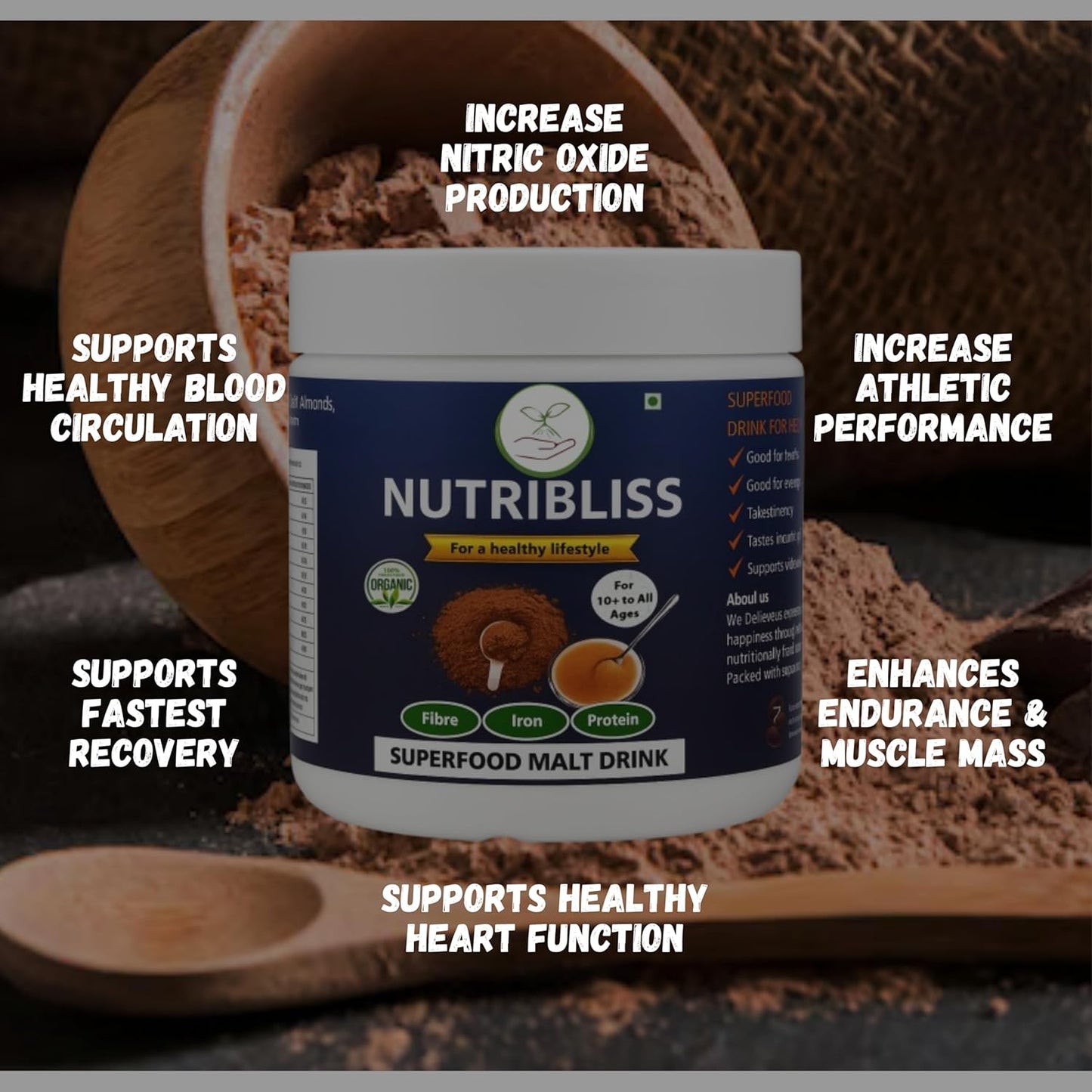 Poshtik Aahar Nutribliss Rich and Nutritious Chocolate Malt Beverage  Mix 500g
