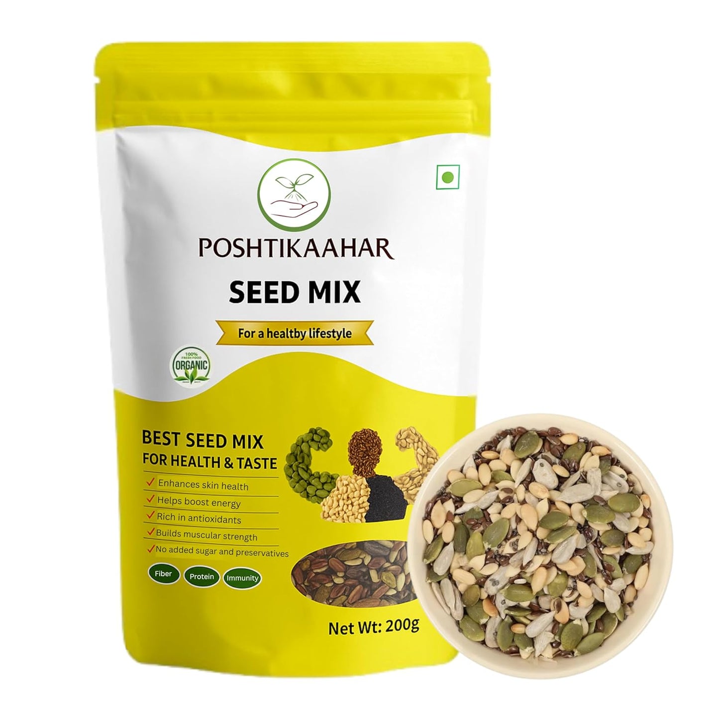 Poshtik Aahar Seed Mix Tasty And Healthy Rosted Snack 200g