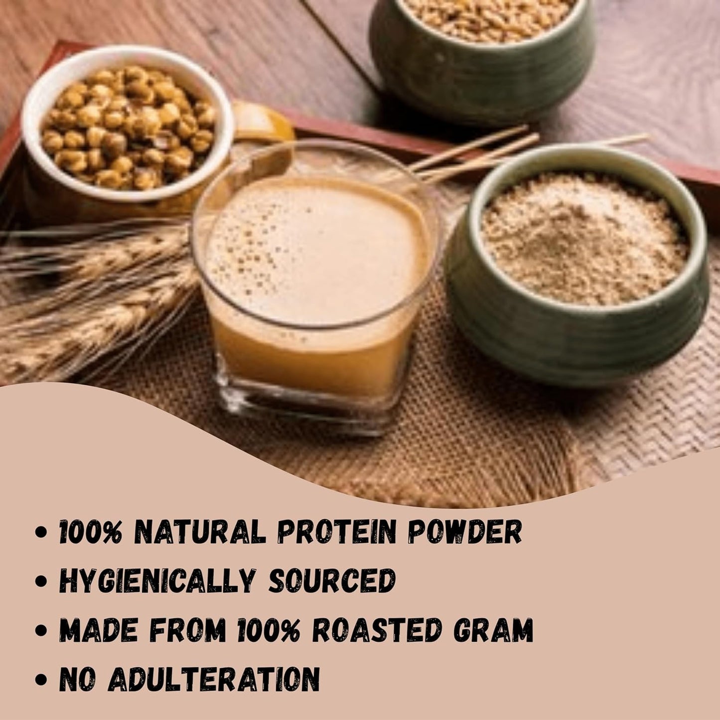 Poshtik Aahar Sattu 500g  - Roasted Gram Flour (Sattu Atta) Indian Chana Powder