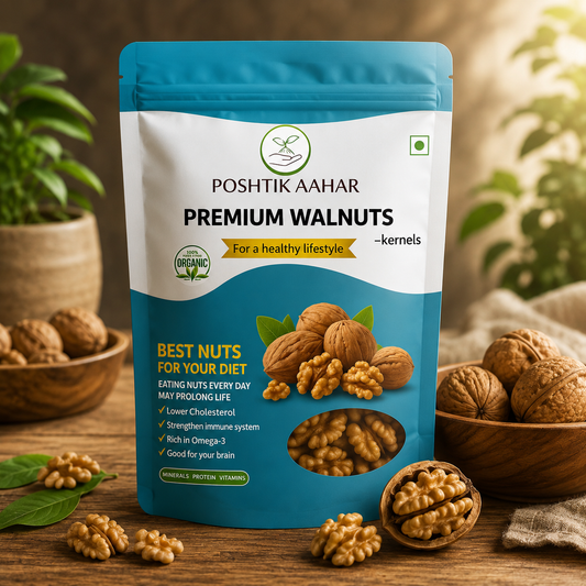 Poshtik Aahar Premium Walnut Kernels | Dry Fruits Walnut Without Shell, Akhrot -  200g